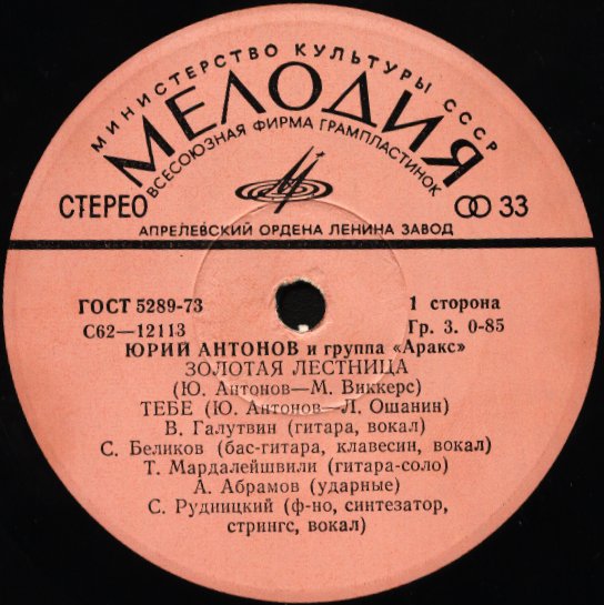 Юрий АНТОНОВ и группа "АРАКС"