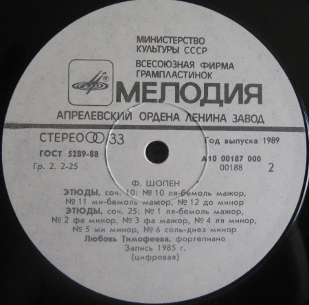 Ф. Шопен: Этюды (Любовь Тимофеева, ф-но)