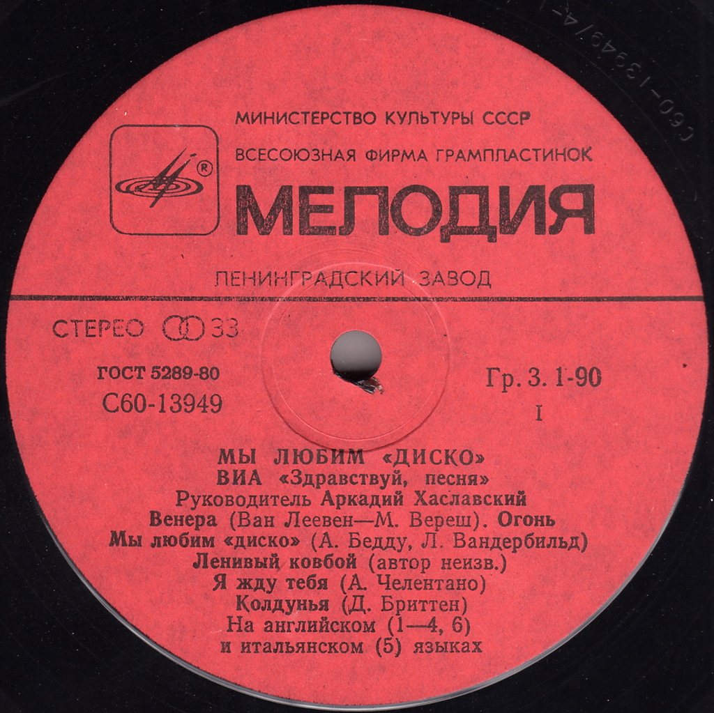 ВИА «ЗДРАВСТВУЙ ПЕСНЯ»:  «Мы любим диско»