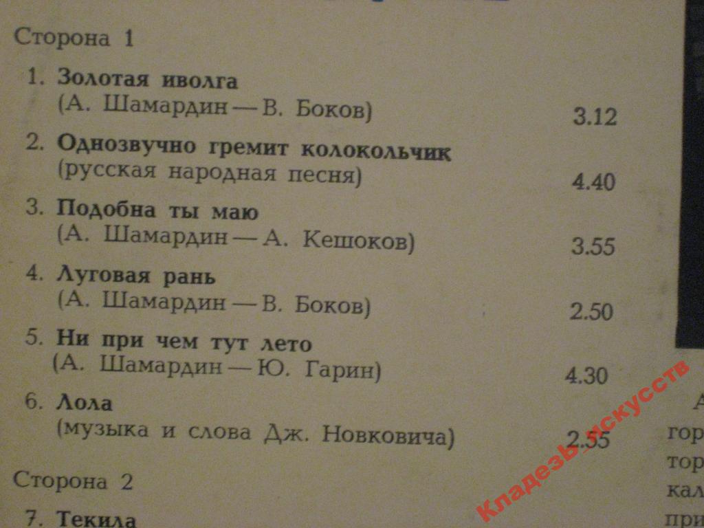 Анатолий ШАМАРДИН. «Гитары любви»