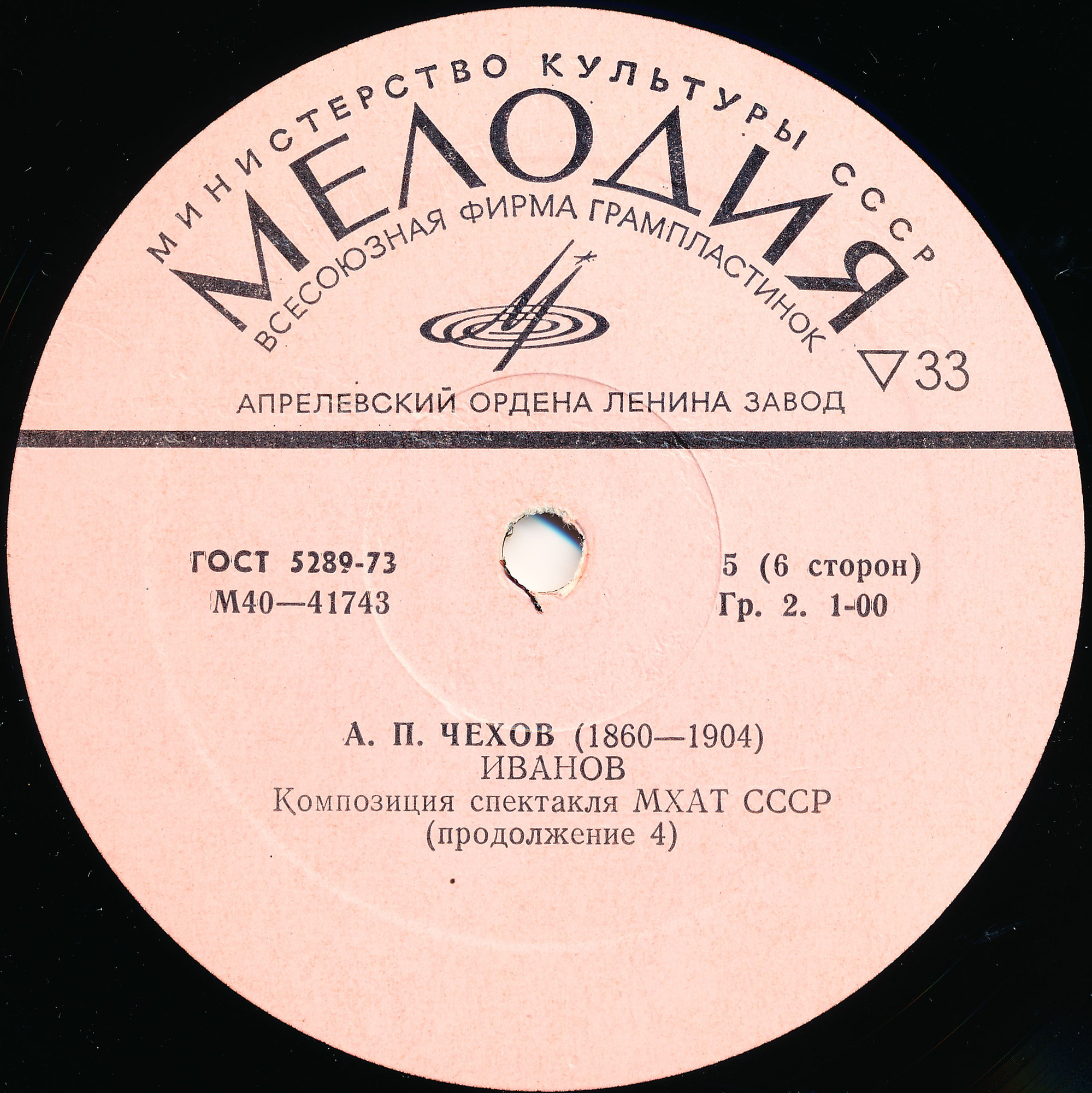 A. ЧЕХОВ (1860—1904): Иванов (композиция спектакля МХАТ СССР)