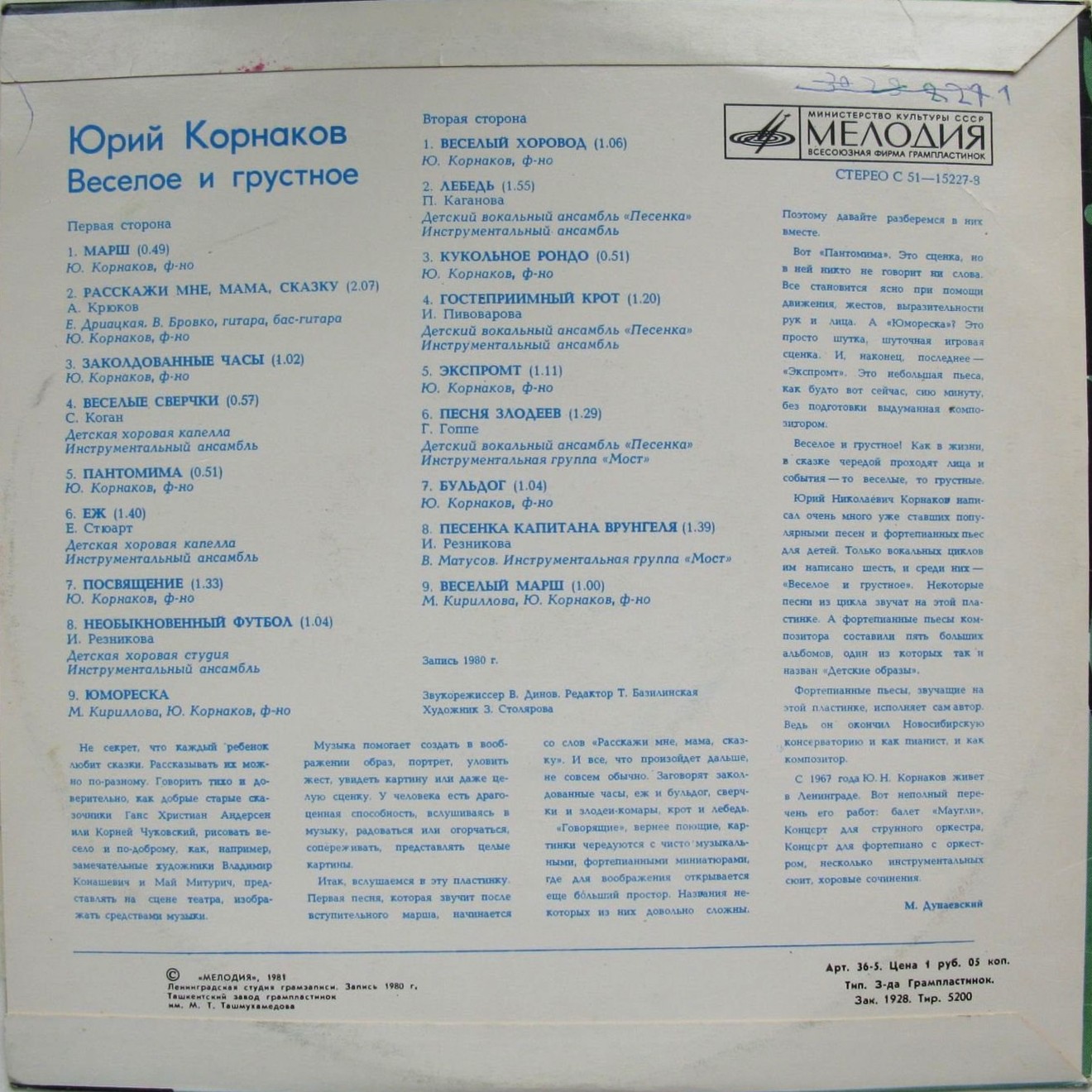 Юрий КОРНАКОВ (1939). «Веселое и грустное»