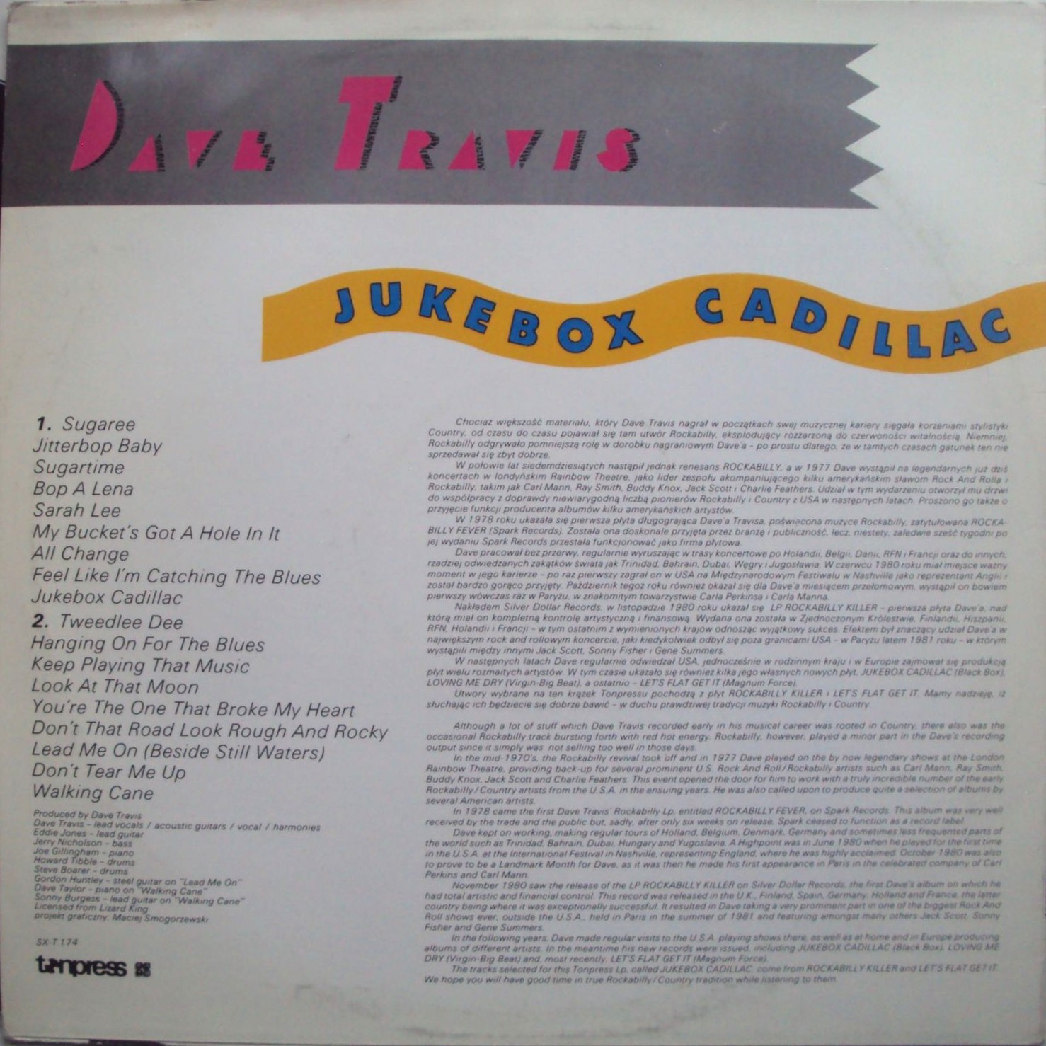 Dave TRAVIS  "Jukebox Cadillac" [по заказу польской фирмы TONPRESS SX-T 174]