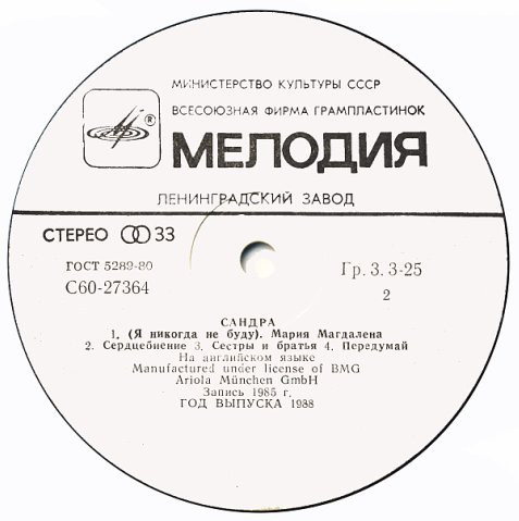 Сандра (Sandra). «The Long Play»