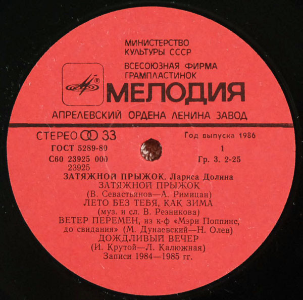 Лариса ДОЛИНА. «Затяжной прыжок»