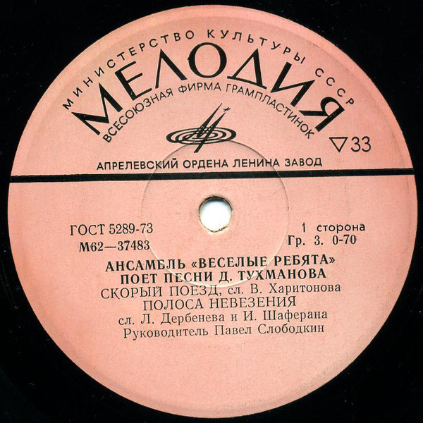 Ансамбль "Веселые ребята" поет песни Давида Тухманова