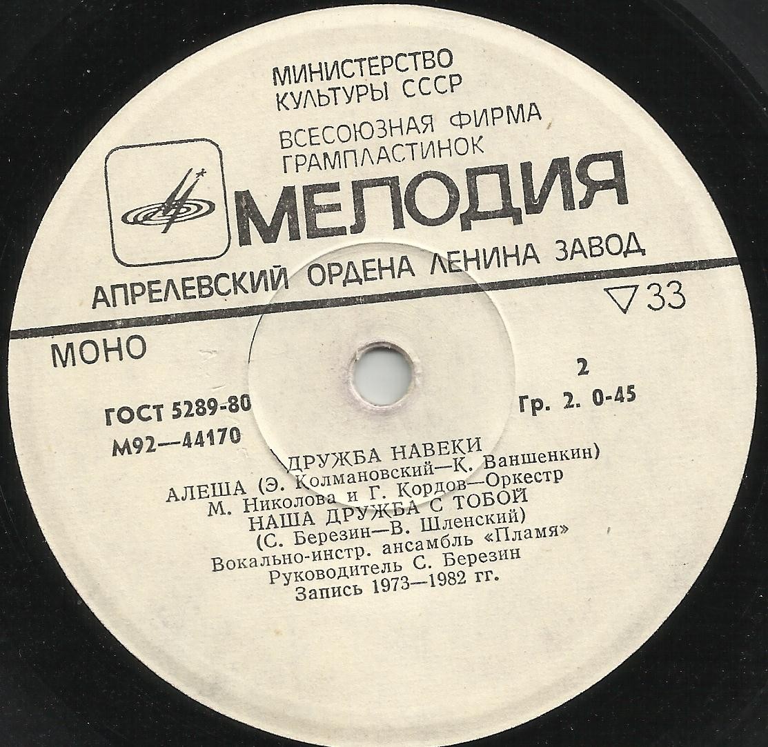 ДРУЖБА НАВЕКИ