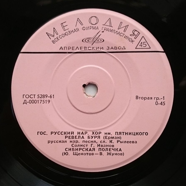 ГОС. РУССКИЙ НАРОДНЫЙ ХОР ИМ. ПЯТНИЦКОГО