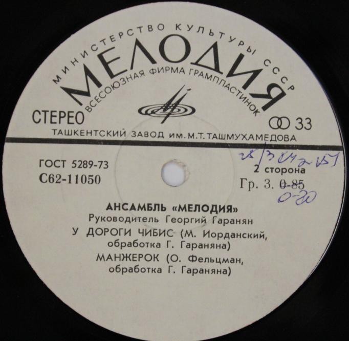 Ансамбль "Мелодия". Руководитель Георгий ГАРАНЯН