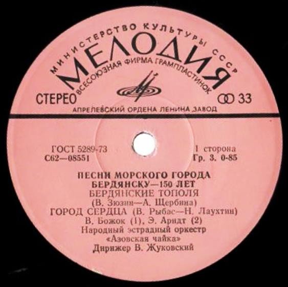 ПЕСНИ МОРСКОГО ГОРОДА (Бердянску - 150 лет).