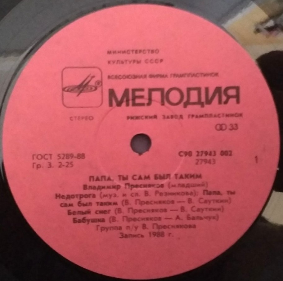 Владимир ПРЕСНЯКОВ. «Папа, ты сам был таким»