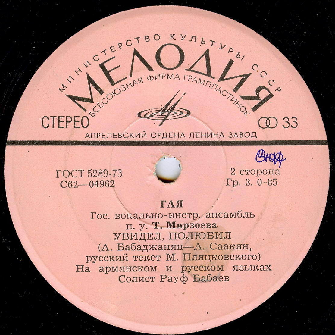 Государственный вокально-инструментальный ансамбль "Гая" п/у Т. Мирзоева