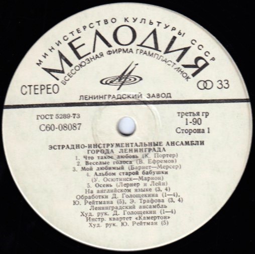 ЭСТРАДНО-ИНСТРУМЕНТАЛЬНЫЕ АНСАМБЛИ ЛЕНИНГРАДА