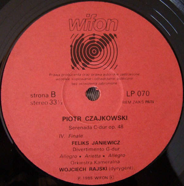 Czajkowski - Serenada: Wojciech Rajski   [по заказу польской фирмы WIFON, LP 070]