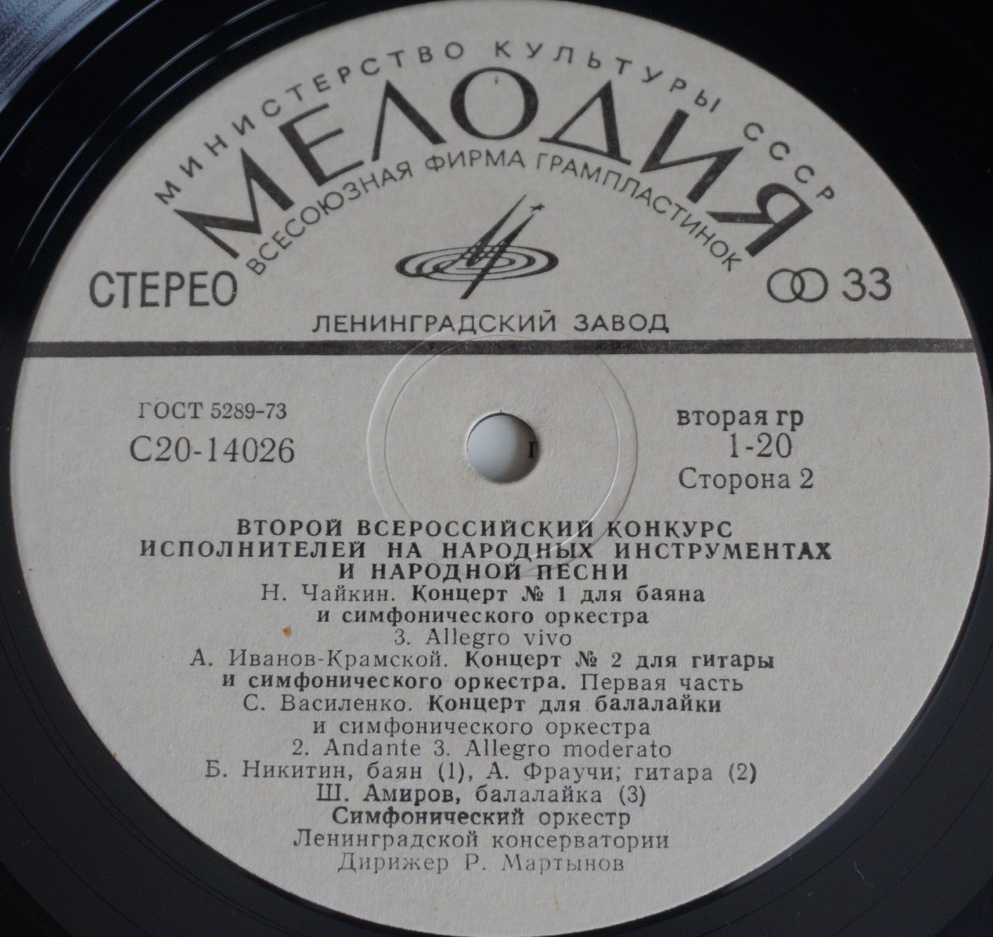 ВТОРОЙ ВСЕРОССИЙСКИЙ КОНКУРС ИСПОЛНИТЕЛЕЙ НА НАР. ИНСТРУМЕНТАХ И НАР. ПЕСНИ (Ленинград, 1979 г.)