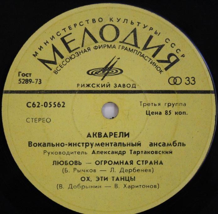 ВИА "АКВАРЕЛИ", руководитель А. Тартаковский