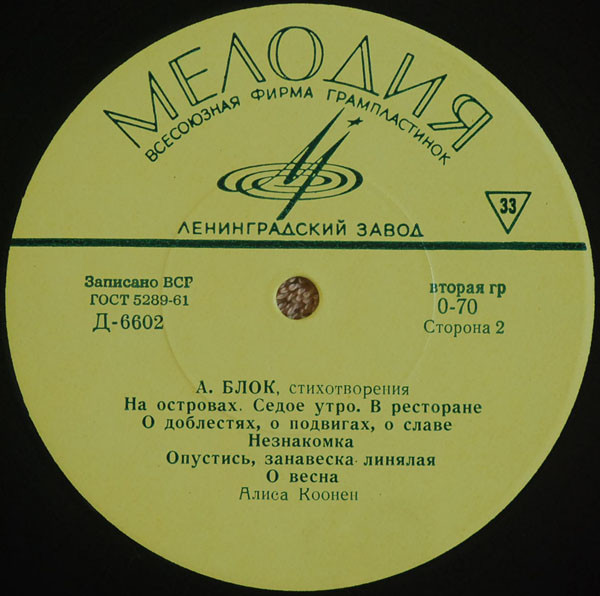 Александр Блок - Стихотворения - Читает Алиса Коонен