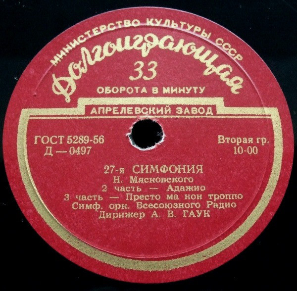 Н. Мясковский. Симфония № 27 (А. Гаук)