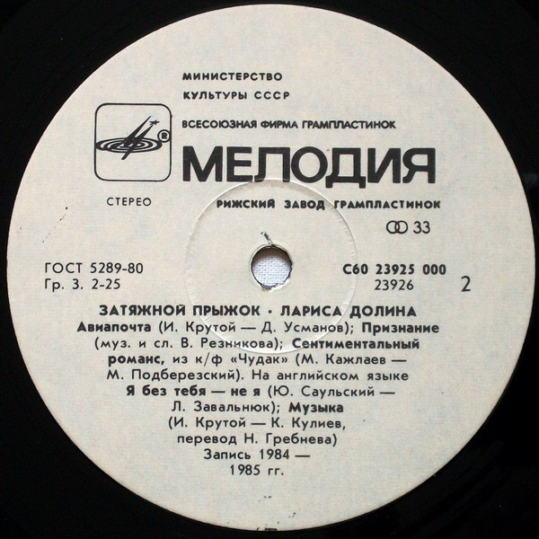 Лариса ДОЛИНА. «Затяжной прыжок»