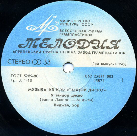 МУЗЫКА ИЗ КИНОФИЛЬМА «ТАНЦОР ДИСКО» (1)