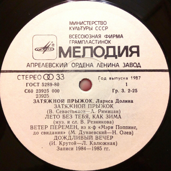 Лариса ДОЛИНА. «Затяжной прыжок»