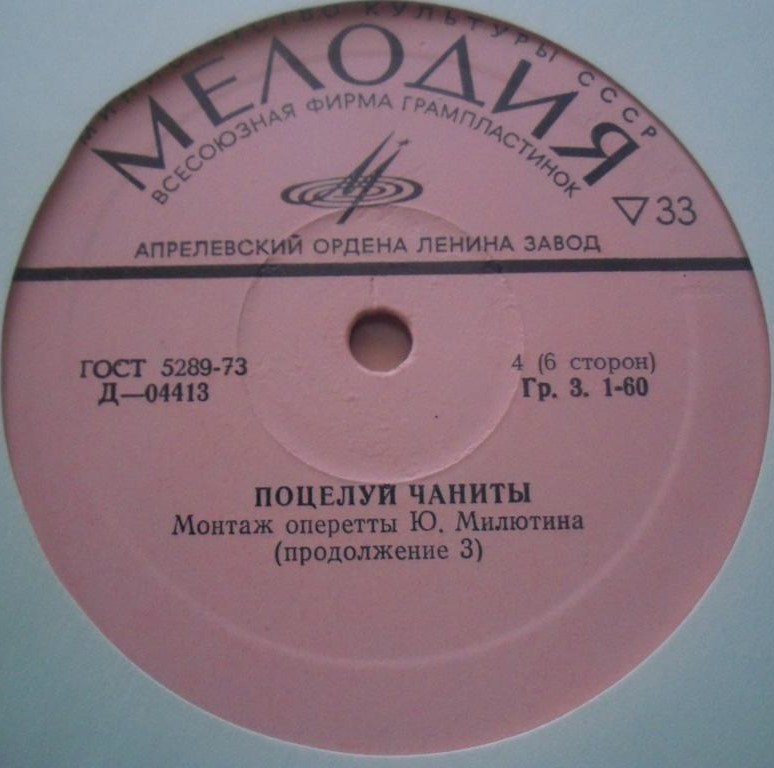 Ю. МИЛЮТИН: «Поцелуй Чаниты», монтаж оперетты