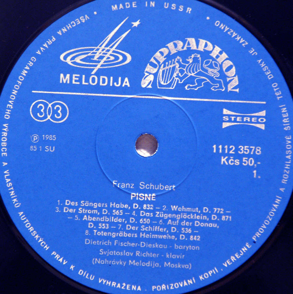 Ф. ШУБЕРТ (1797–1828): Песни (Д. Фишер-Дискау, С. Рихтер) — на немецком языке