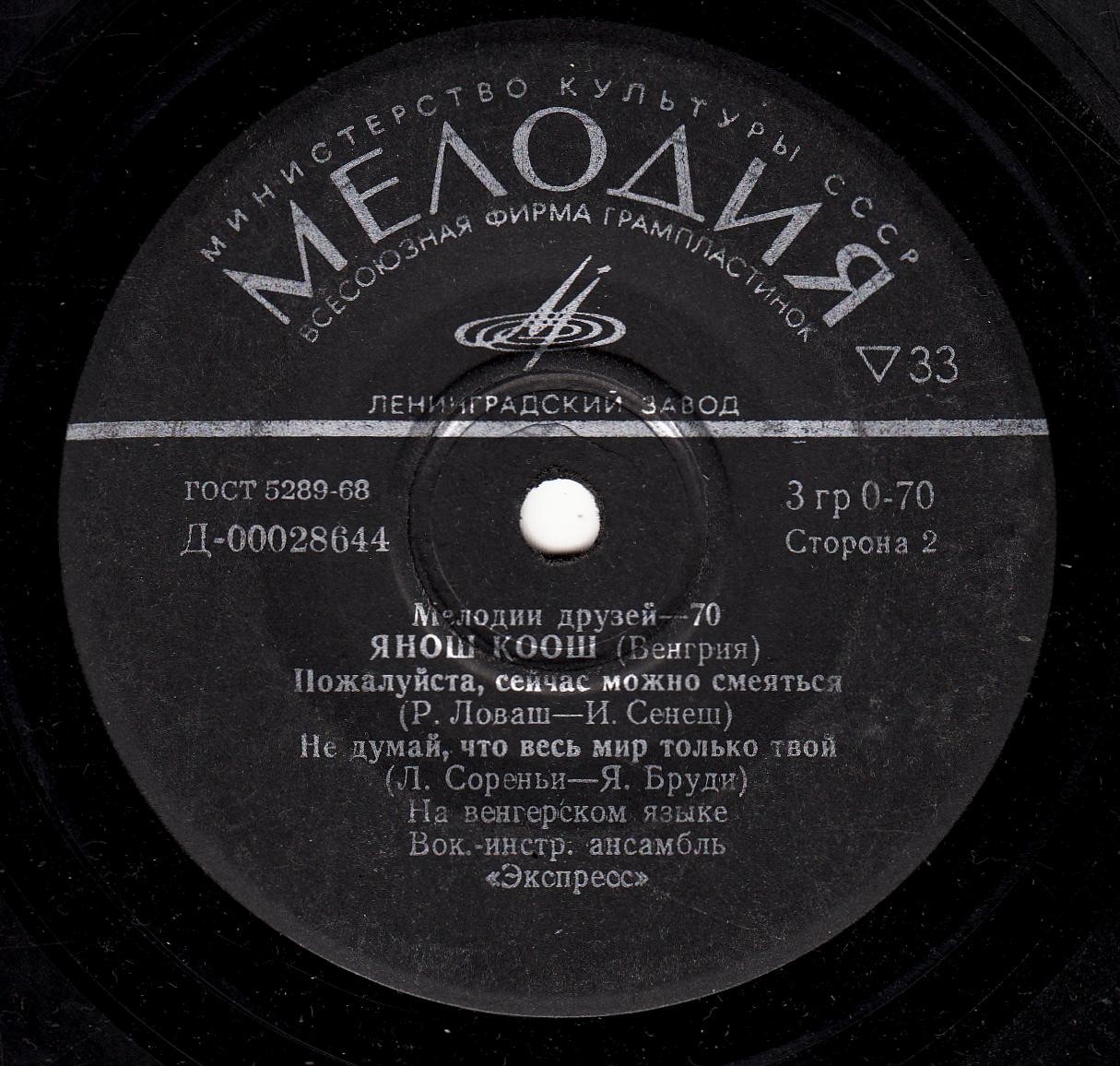 Мелодии друзей - 70. Янош Коош (Венгрия)