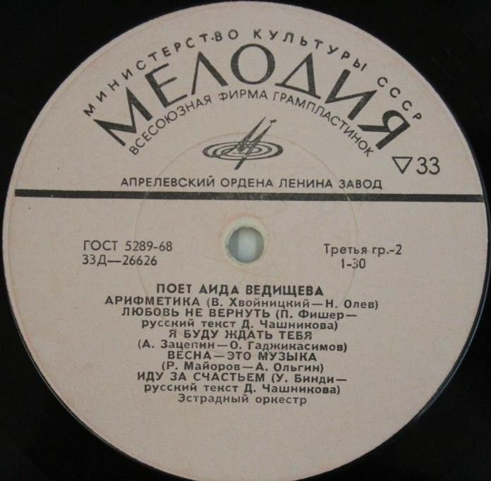 Аида ВЕДИЩЕВА «Поёт Аида Ведищева»