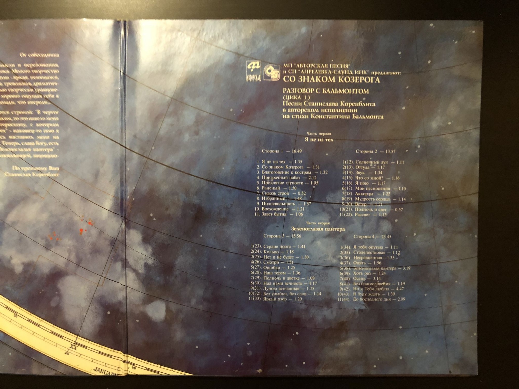 КОРЕНБЛИТ Станислав. Со знаком Козерога. Песни на стихи К.Бальмонта (2LP)