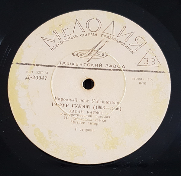 Гафур ГУЛЯМ (1903-1966). "Хасан Кайфи", юмористический рассказ (на узбекском языке)