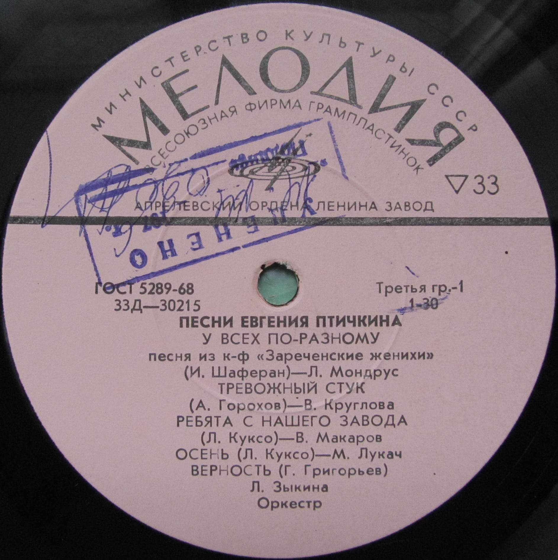 Песни Евгения Птичкина