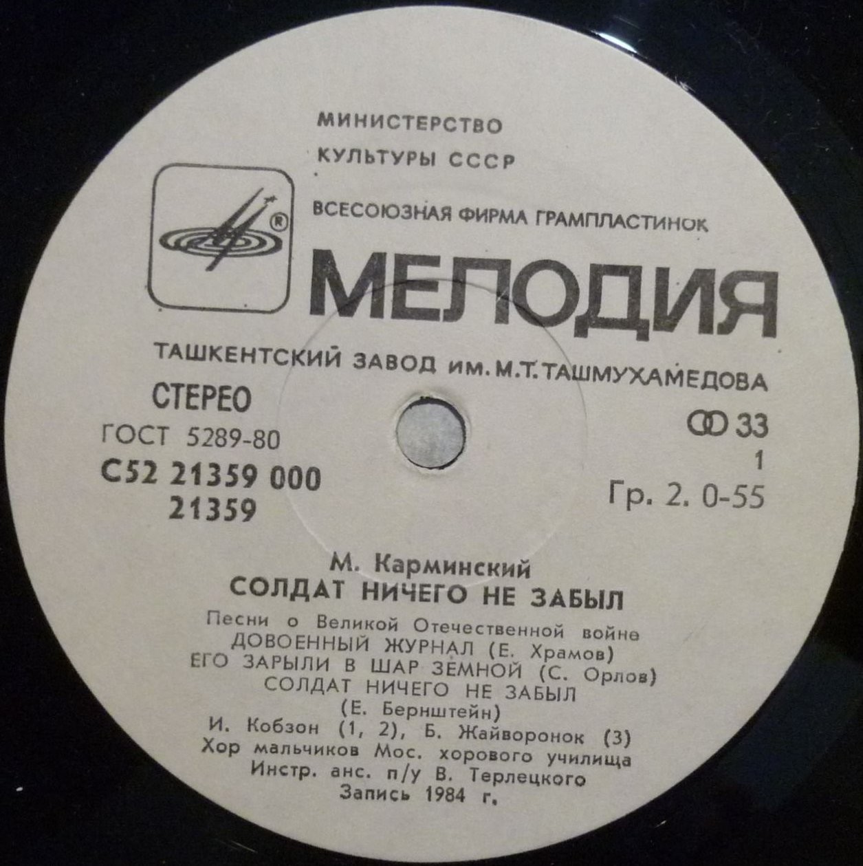 M. КАРМИНСКИЙ: «Солдат ничего не забыл», песни о Великой Отечественной войне.