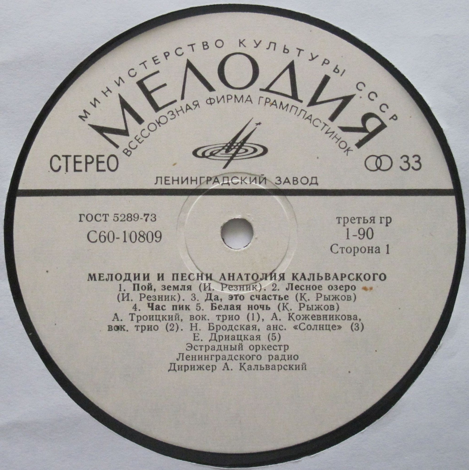 Мелодии и песни Анатолия Кальварского