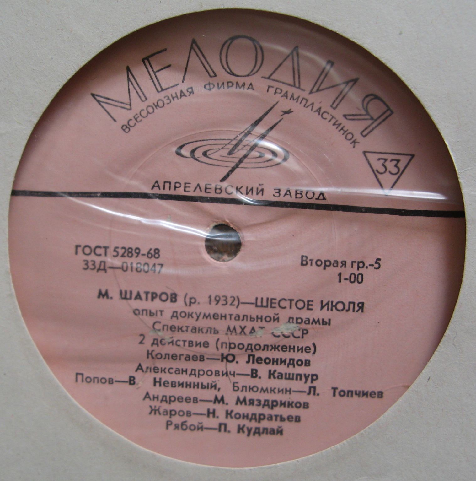 М. Шатров. «Шестое июля». Спектакль МХАТ СССР