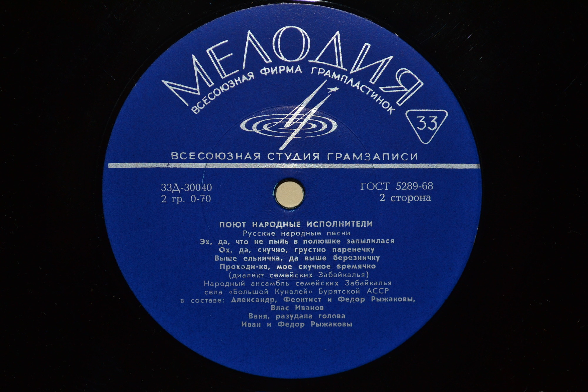 НАРОДНЫЙ АНС. СЕМЕЙСКИХ ЗАБАЙКАЛЬЯ с. "Большой Куналей" Бурятской АССР