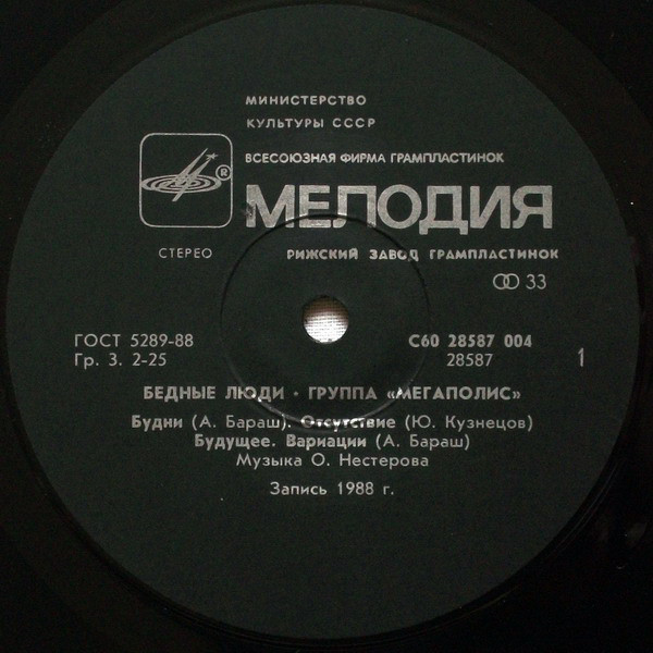 Группа «МЕГАПОЛИС». «Бедные люди»