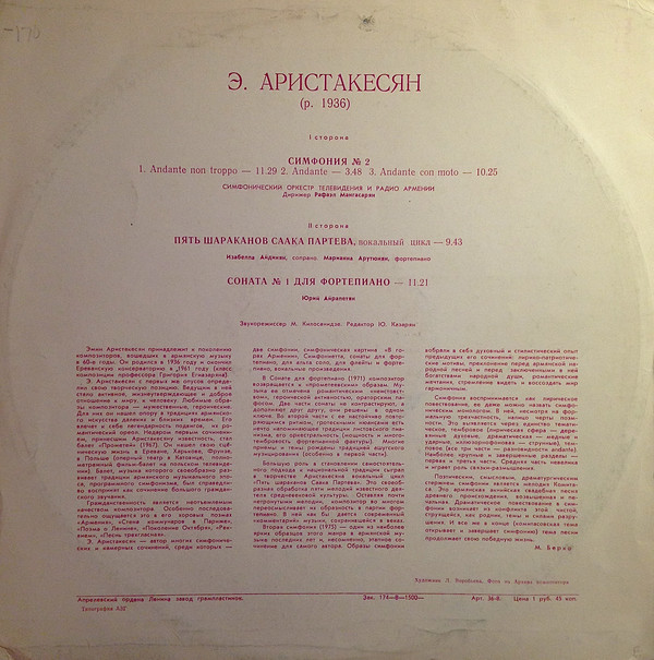 Эмин Аспетович АРИСТАКЕСЯН (1936)