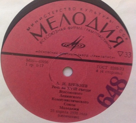 Л. И. Брежнев. Речь на XVIII съезде ВЛКСМ