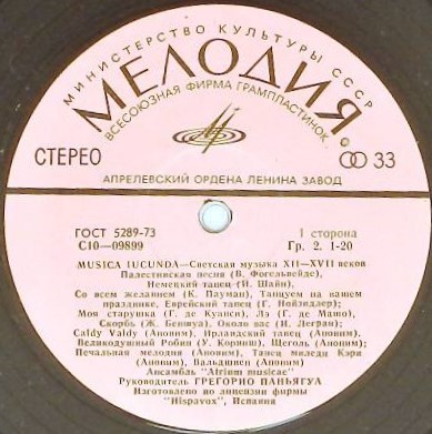 MUSICA IUCUNDA: Светская музыка XII-XVII веков (Ансамбль "Atrium musicae")