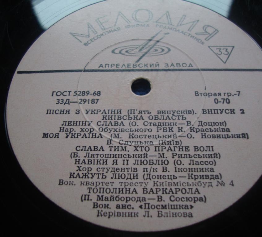 ПІСНЯ З УКРАЇНИ (П'ЯТЬ ВИПУСКІВ). Выпуск 2: Киевская область