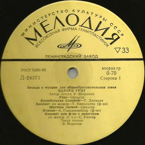 БЕСЕДЫ О МУЗЫКЕ ДЛЯ ОБЩЕОБРАЗОВАТЕЛЬНЫХ ШКОЛ. Эдвард Григ