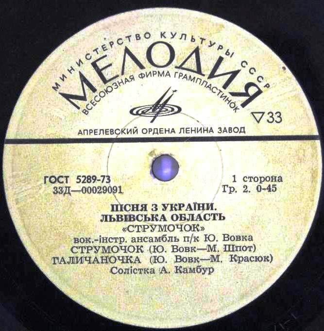 Пісня з України. Львівська область. ВИА «СТРУМОЧОК» п/к Ю.Вовка