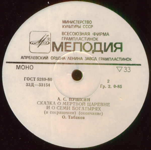 А. С. Пушкин. Сказка о мёртвой царевне и о семи богатырях