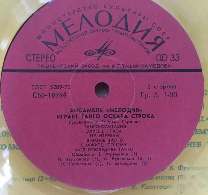 Ансамбль «Мелодия» играет танго Оскара Строка