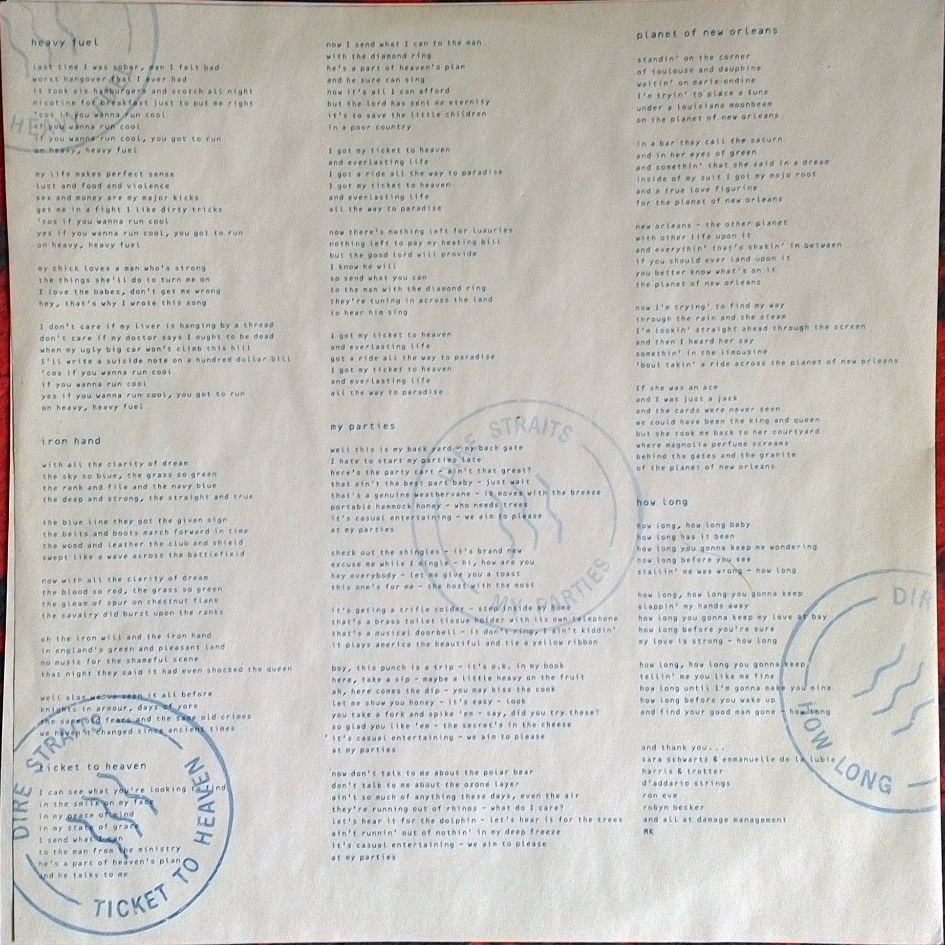 Dire Straits. On Every Street