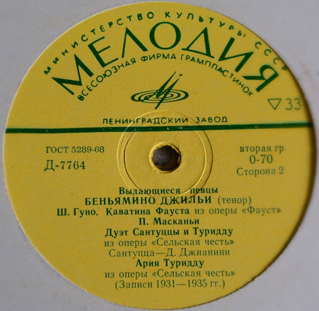 Беньямино Джильи ("Выдающиеся певцы")