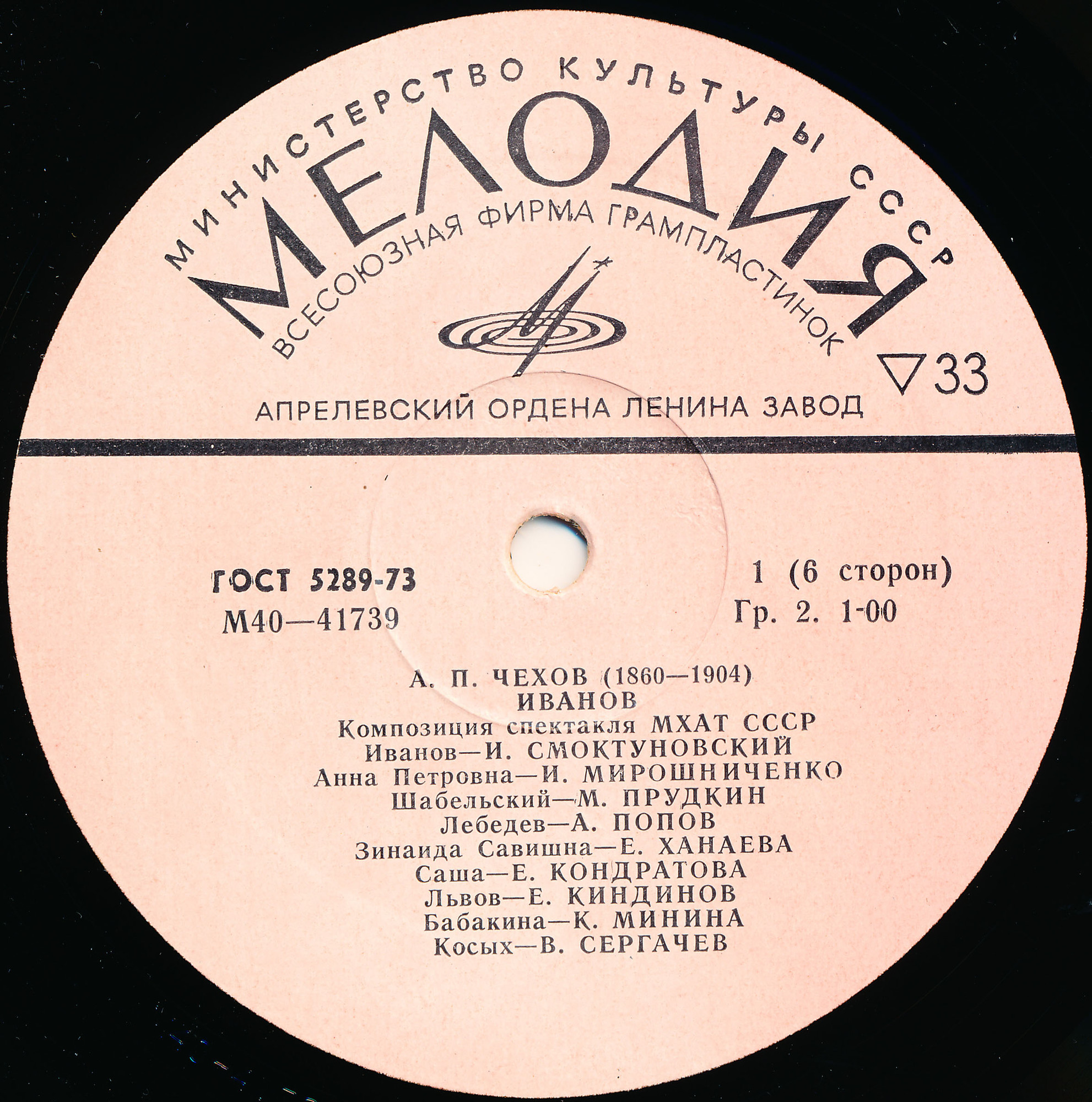 A. ЧЕХОВ (1860—1904): Иванов (композиция спектакля МХАТ СССР)