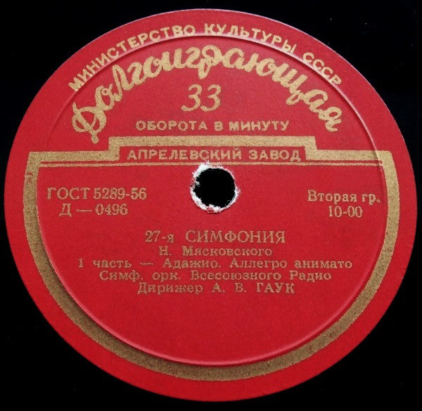 Н. Мясковский. Симфония № 27 (А. Гаук)