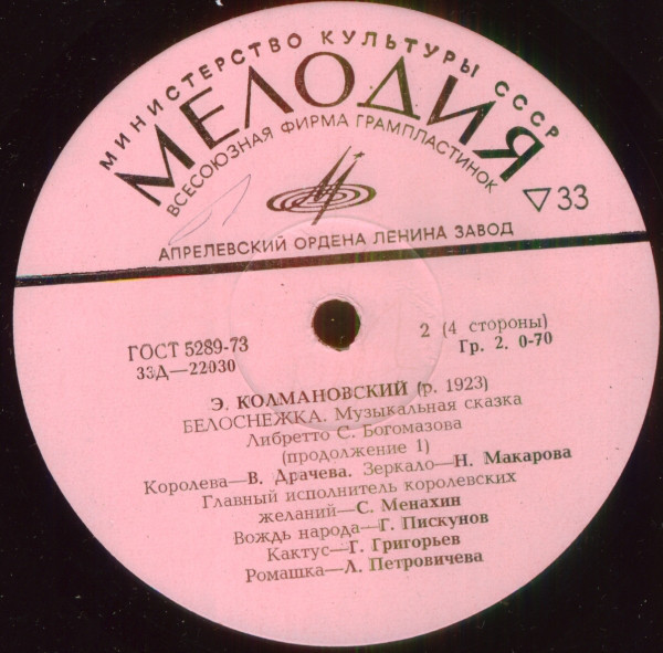 Э. Колмановский. Белоснежка (музыкальная сказка)